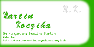 martin kocziha business card